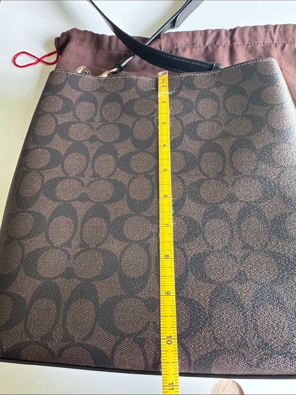 Coach Signature Town Bucket Bag Gold Hardware Multi Way Strap Dust Bag EUC - Picture 13 of 16